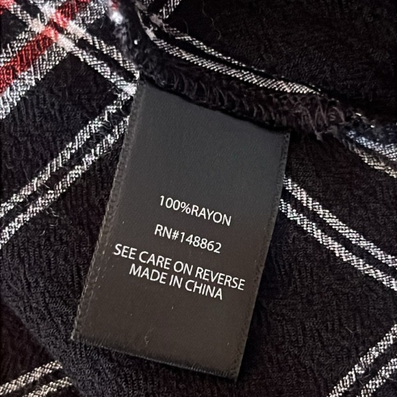 Torrid Rayon Crepe Tiered Plaid Babydoll Peplum Top Size 5 - Picture 10 of 12